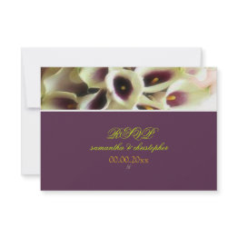 Small Pixdezines Purple Calla Lilies/diy Rsvp Invitations Front View