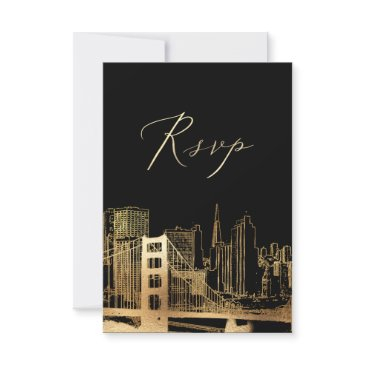 pixdezines rsvp san francisco skyline/faux gold