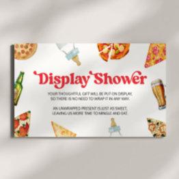 Small Pizza Brews Diapers Too Baby Shower Display Shower Enclosure Invitations Front View