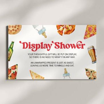 pizza brews diapers too baby shower display shower enclosure invitations