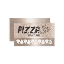 Small Pizza Pasta Restaurant Modern Gold Loyalty Punch Front View