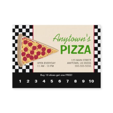 pizza slice & black checkerboard pizza loyalty