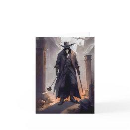 Small "plague Doctor" Blank Greeting Invitations Front View