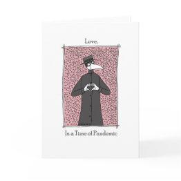 Small Plague Doctor Heart Funny Pandemic Valentine's Day Invitations Front View