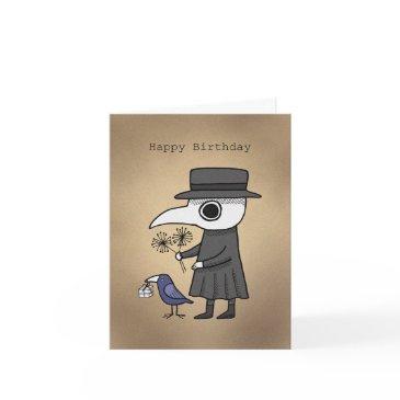 plague doctor with raven dark humor birthday  invitations