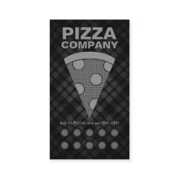 Small Plaid Pizza Punch Invitations Front View