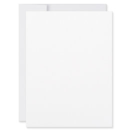 Small Plain Blank White 6.5" X 8.75" Wedding Invitation Front View