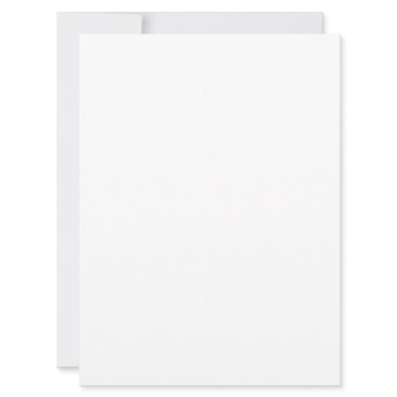 plain blank white 6.5" x 8.75" wedding invitation