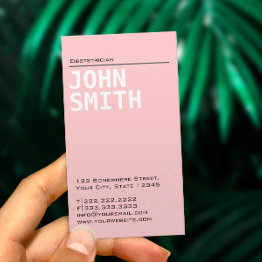 Small Plain Pink Obstetrician Business Invitations Front View