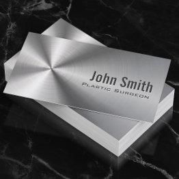 Small Plastic Surgeon Faux Metal Medical Business Invitations Front View