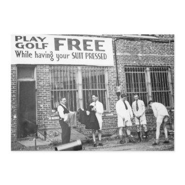 play golf free (while having your suit pressed) invitation