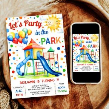 playground birthday invitation - party in the park