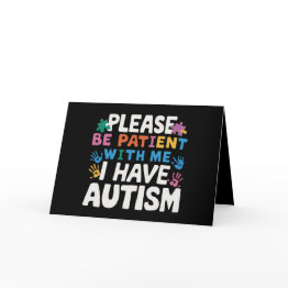 Small Please Be Patient I Have Autism Awareness Thank You Invitations Front View