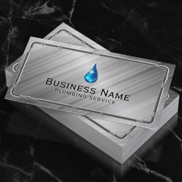 plumbing faux metallic pipes pro repair service business invitations