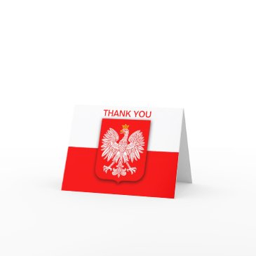 poland polska polish flag eagle white red thank you invitations
