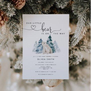 polar bear baby shower invitation