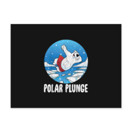 Small Polar Plunge Ice Jump Polar Bear Winter Swim Announcement Postinvitations Front View
