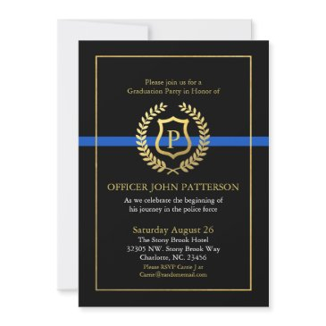 police graduation | retirement themed monogram invitation