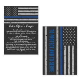 Small Police Officer Prayer Bulk Thin Blue Line Business Invitations Front View