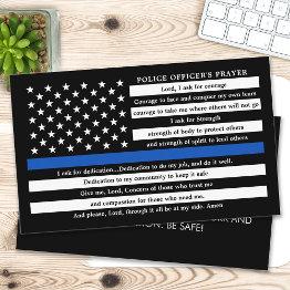 Small Police Officer Prayer Bulk Thin Blue Line Business Invitations Front View