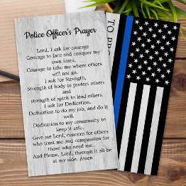 Small Police Officers Prayer Poem Thin Blue Line Invitations Front View
