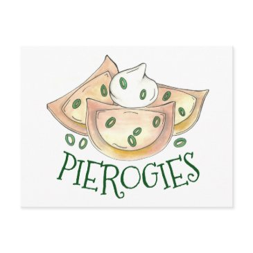 polish food potato dumplings pierogies sour cream postinvitations