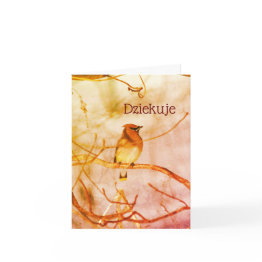 Small Polish Thank You Dziekuje Nature Art Invitations Front View