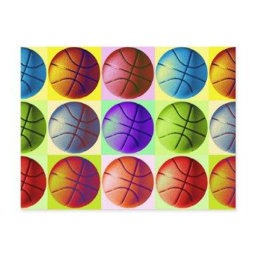 pop art basketball postinvitations