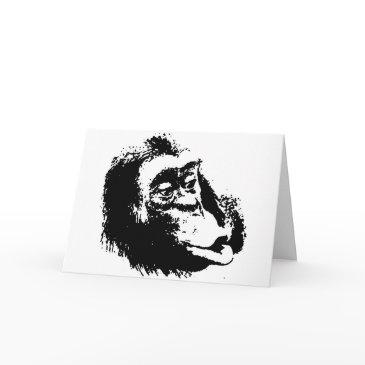 pop art funny chimpanzee invitations