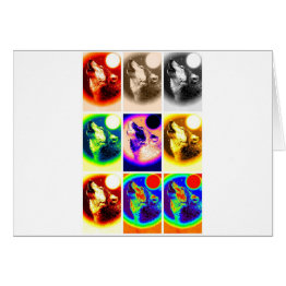 Small Pop Art Wolf Front View