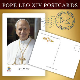 Small Pope Leo Xiv Papal Portrait Postinvitations Front View