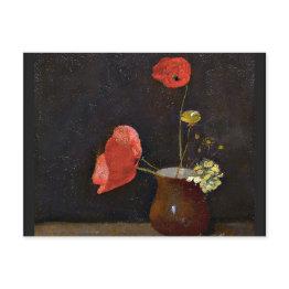 Small Poppies, Floral Painting By Odilon Redon Postinvitations Front View