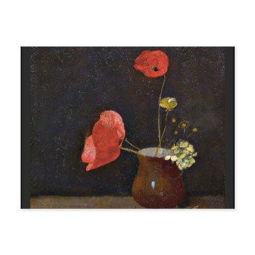 poppies, floral painting by odilon redon postinvitations