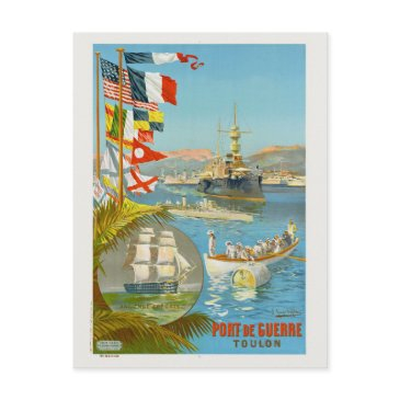port de guerre. toulon. france vintage poster 1901 postinvitations