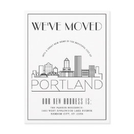 Small Portland Modern Deco | Change Of Address Announcement Postinvitations Front View