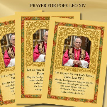 portrait pope leo xiv prayer keepsake