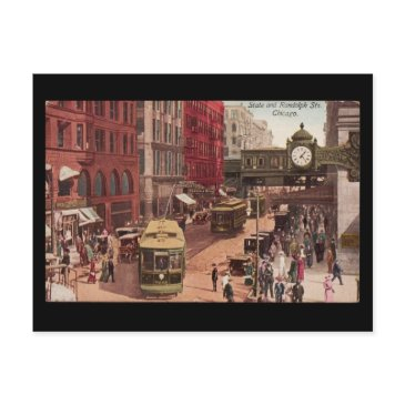 postinvitations-vintage chicago art-state & randolph 1940 postinvitations