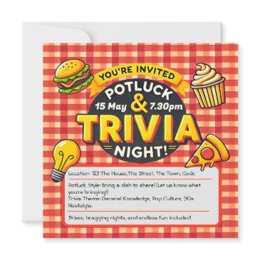 potluck and trivia night invite byo pot luck