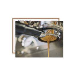 Small Pouring Espresso From Coffee Machine Invitation Postinvitations Front View