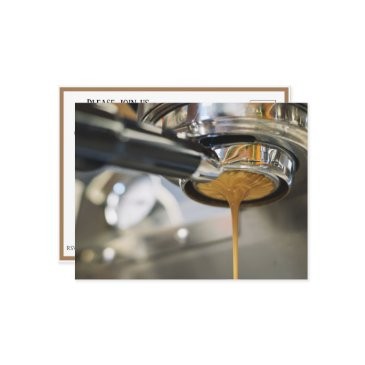 pouring espresso from coffee machine invitation postinvitations