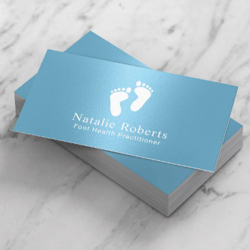 practitioner modern baby blue foot care spa business invitations