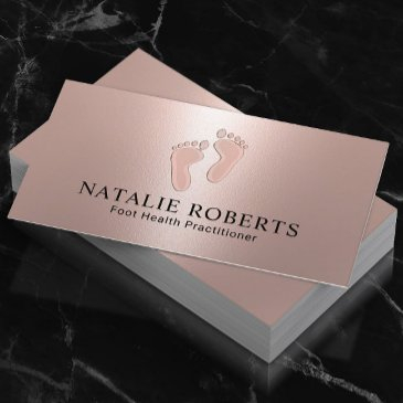 practitioner modern rose gold foot care business invitations