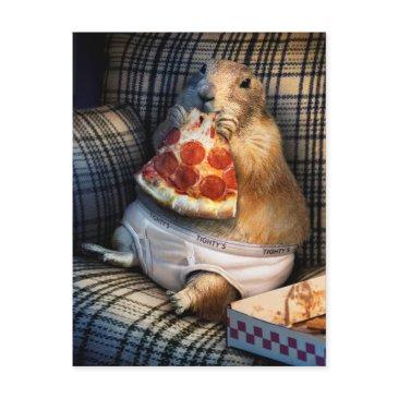 prairie dog eating pizza invitation postinvitations