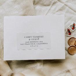 Small Pre-addressed Wedding Guest Mailing Label Stickers Front View