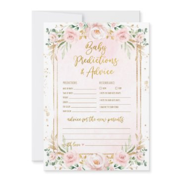 predictions & advice floral baby shower game invitations