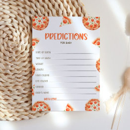 Small Predictions For Baby Invitations, Pizza Baby Shower Invitations Front View