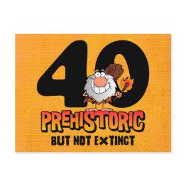 Small Prehistoric 40th Birthday Postinvitations Invitation Front View