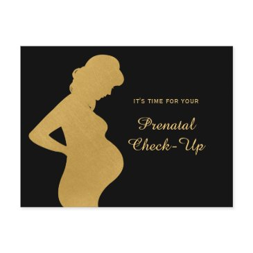 prenatal visit checkup gold pregnancy appointment postinvitations
