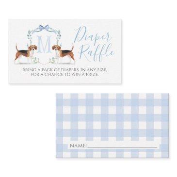 preppy southern blue boy beagle diaper raffle invitations