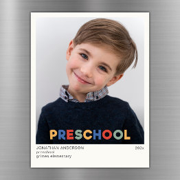 Small Preschool Keepsake Photo Magnet Front View